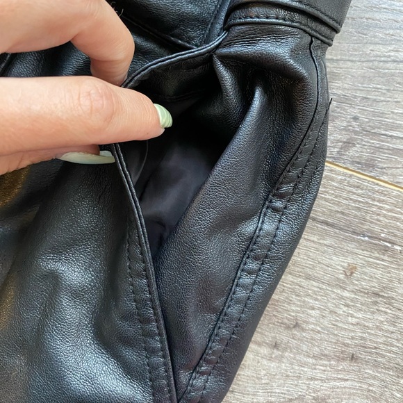 Babaton Black Belted Vegan Faux Leather High Rise Trouser Pant - Picture 6 of 15